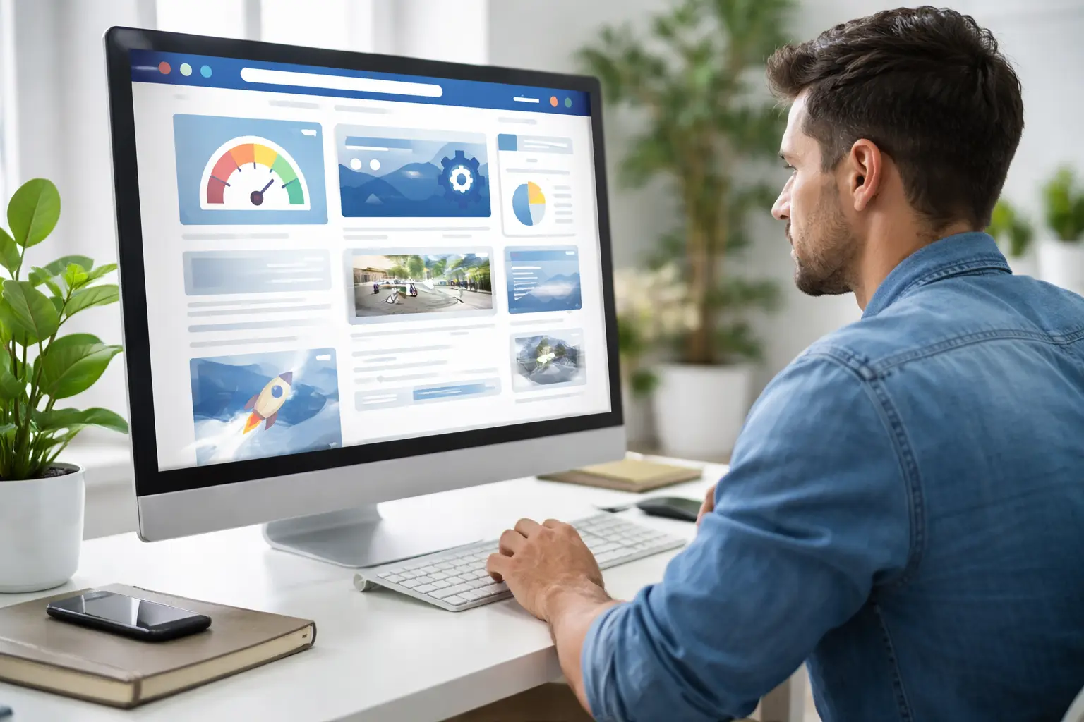 looking at a modern business website design