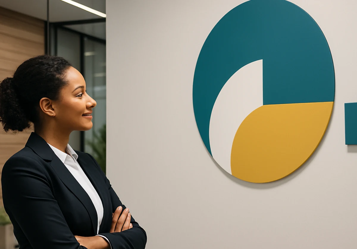 Business owner satisfied with the graphic design services she invested in